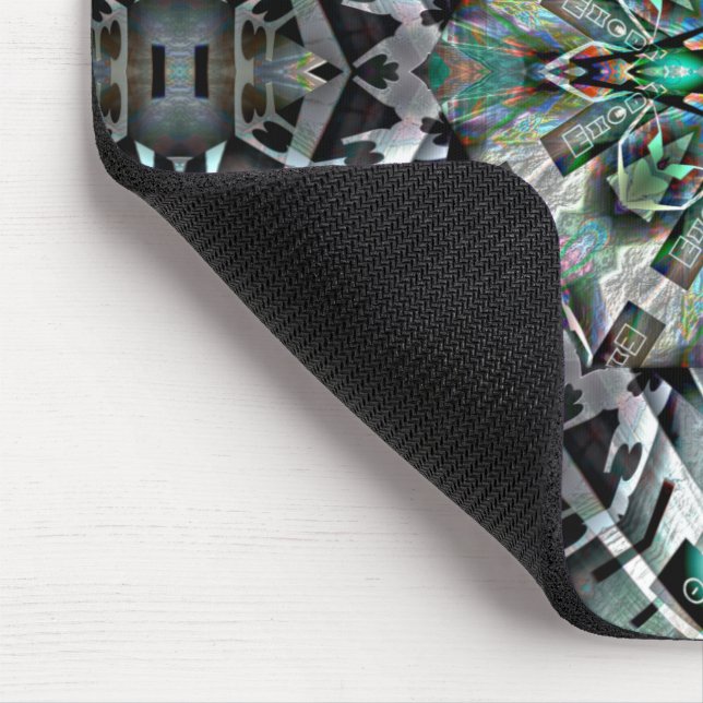 Hexagon med vänsterbanner och graffiti, digital musmatta (Hörn)