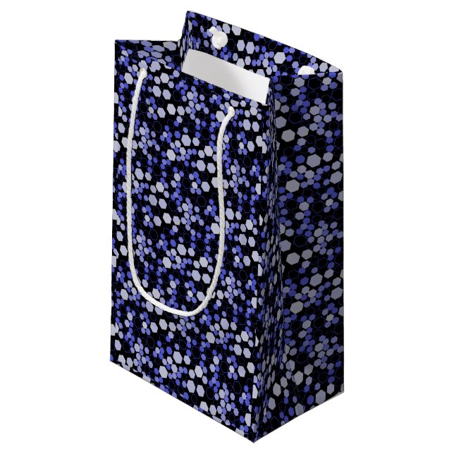 Hexagon mönster 01b.Blue Svart BG (Framsidan Vinklad)