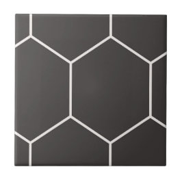 Hexagon Mönster Black Ceramic Tile Kakelplatta