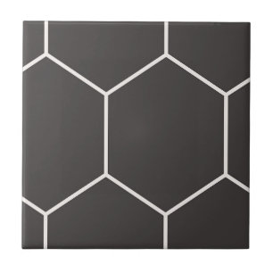 Hexagon Mönster Black Ceramic Tile Kakelplatta