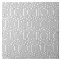 Hexagon Mönster Grått och White Modern Ceramic Til