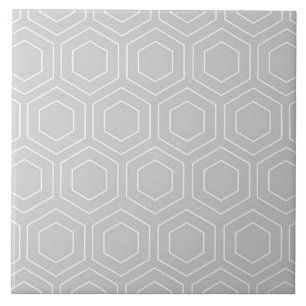 Hexagon Mönster Grått och White Modern Ceramic Til Kakelplatta