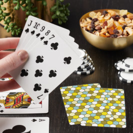 Hexagon Pattern in Yellow, Green and Blue Casinokort