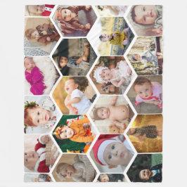 Hexagon Photo Collage Fleecefilt