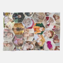 Hexagon Photo Collage Kökshandduk