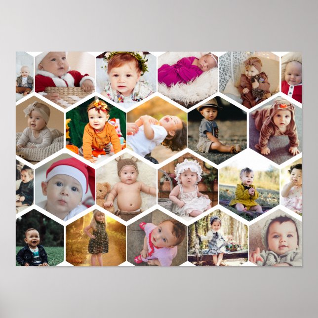 Hexagon Photo Collage Poster (Framsidan)