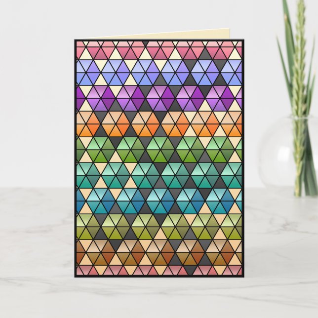 Hexagon Quilt Warm Rainbow - Personlig Birthday Kort (Framsida)