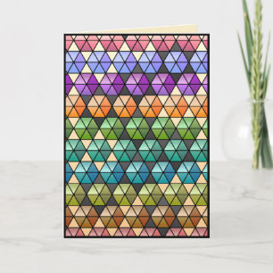 Hexagon Quilt Warm Rainbow - Personlig Birthday Kort