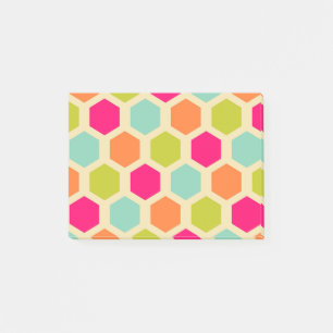 Hexagon Shapes i Vintage Färg Mönster Post-it Block