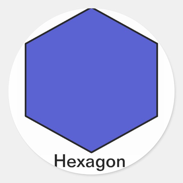 Hexagon Sticker Runt Klistermärke (Framsida)