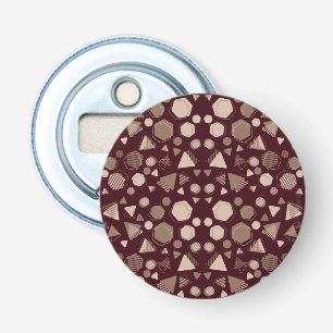 Hexagon & Triangle Rosa & Brown on Maroon Mönster Flasköppnare
