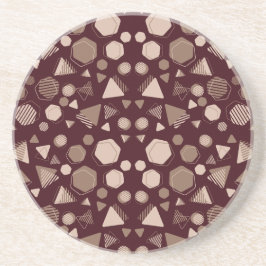 Hexagon & Triangle Rosa & Brown on Maroon Mönster Underlägg