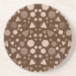 Hexagon & Triangle Rosa & Brown på Brown Mönster Underlägg
