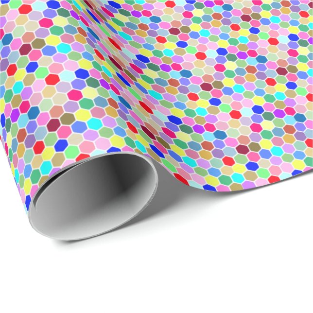Hexagon Wrapping Papper Presentpapper (Rullad Hörn)