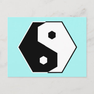 Hexagon Yin Yang Postcard Vykort