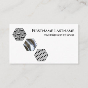 Hexagonal expert på elegant, vitstål, metall visitkort
