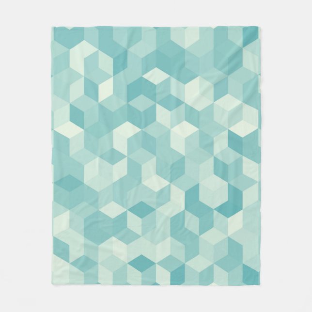 Hexagonal ljusblå, sömlös mönster fleecefilt (Framsidan)