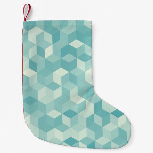 Hexagonal ljusblå, sömlös mönster liten julstrumpa (Framsidan)