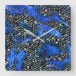 Hexagonal mosaik- eller blåfärgad och grått till s fyrkantig klocka