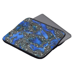 Hexagonal mosaik- eller blåfärgad och grått till s laptop fodral