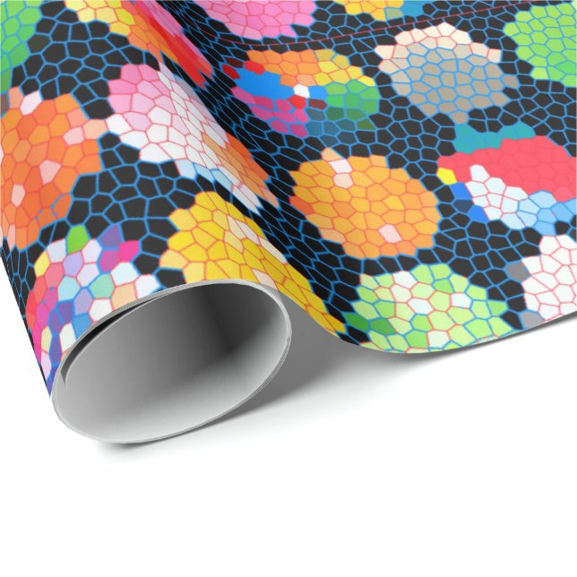 Hexagonala Beachball-punkter Presentpapper (Rullad Hörn)