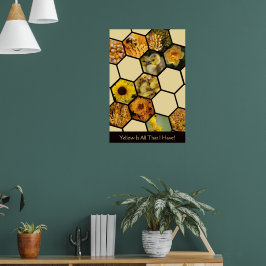 Hexagoner Gult Är Allt Jag Har! Anpassad Kollaž Poster