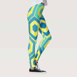 Hexagoner och Rand - Havet och Sol Leggings