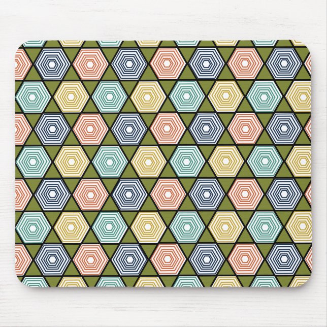 Hexagoner och trianglar musmatta (Framsidan)
