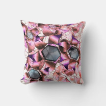 Hexagoner omgivna av rosa petalliknande former