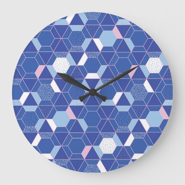 Hexagoner, trianglar: geometrisk abstrakt mönster. stor klocka (Framsida)