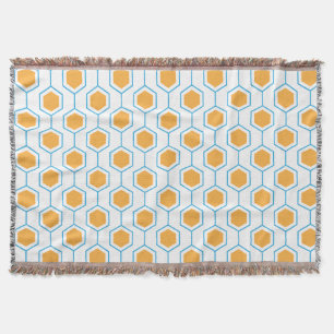 Hexagons abstrakt geometriskt mönster i orange blu filt