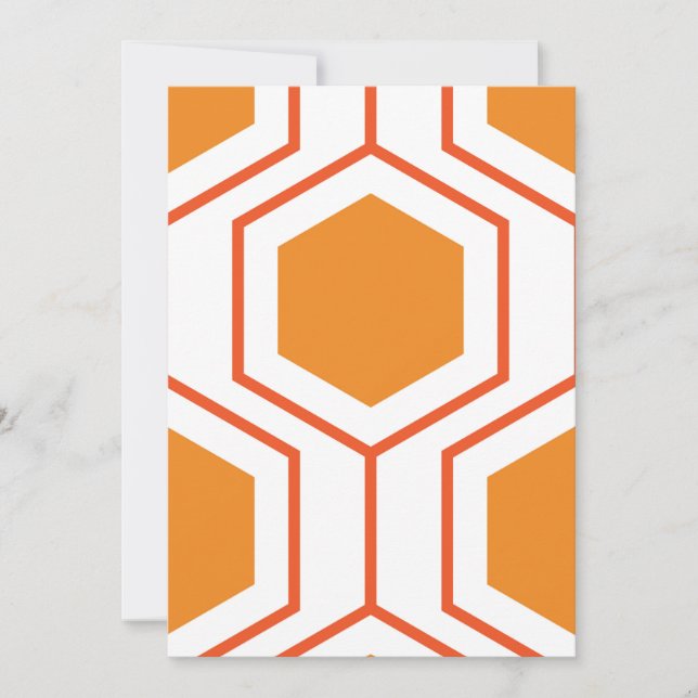 Hexagons abstrakt geometriskt mönster i orange och (Framsida)