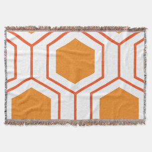 Hexagons abstrakt geometriskt mönster i orange och filt