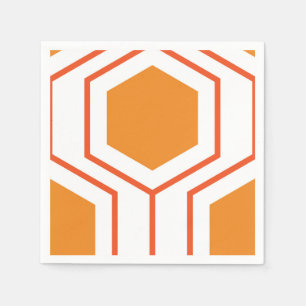 Hexagons abstrakt geometriskt mönster i orange och pappersservett
