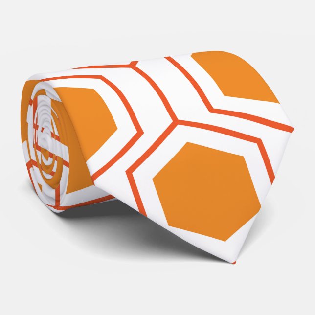 Hexagons abstrakt geometriskt mönster i orange och slips (Rullad)