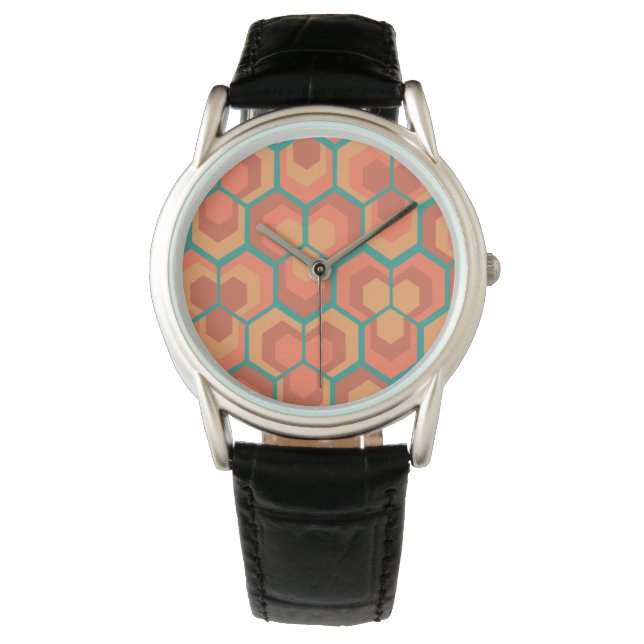 Hexagons Flowers Armbandsur (Framsida)