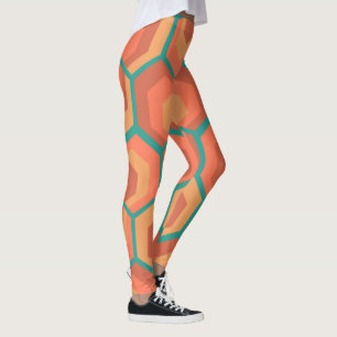 Hexagons Flowers Leggings