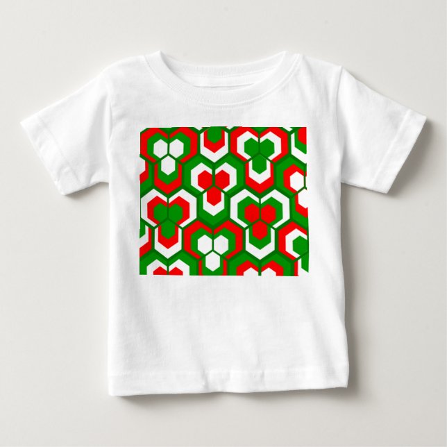 Hexagons Flowers T Shirt (Framsida)