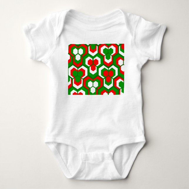 Hexagons Flowers T Shirt (Framsida)