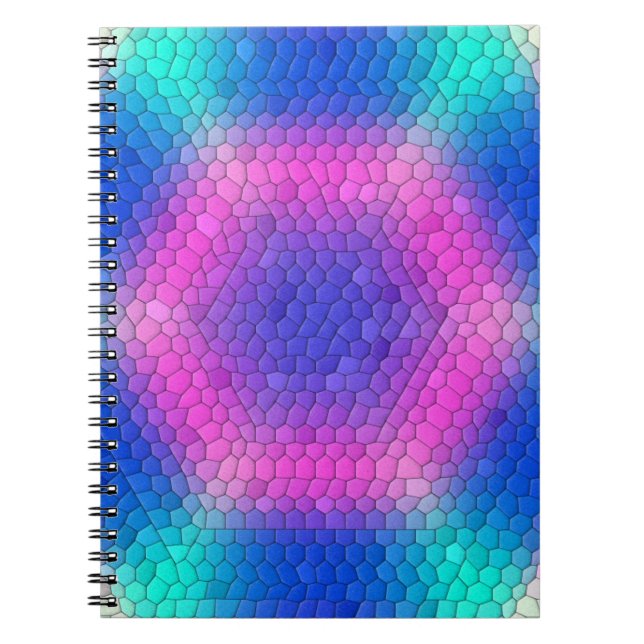  Hexagons för rosa till blå holografisk Sjöjungfru Anteckningsbok (Framsidan)