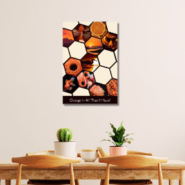 Hexagons Orange är allt jag har! Anpassningsbar Co Poster