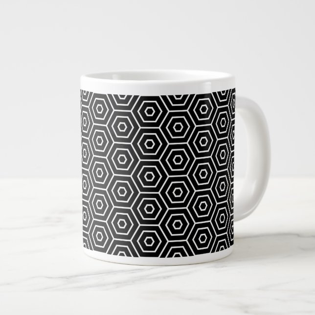 Hexagons-struktur-geometriska mönster jumbo mugg (Framsida höger)