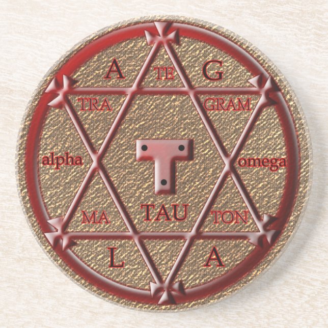 hexagram av solomon underlägg sandsten (Framsidan)