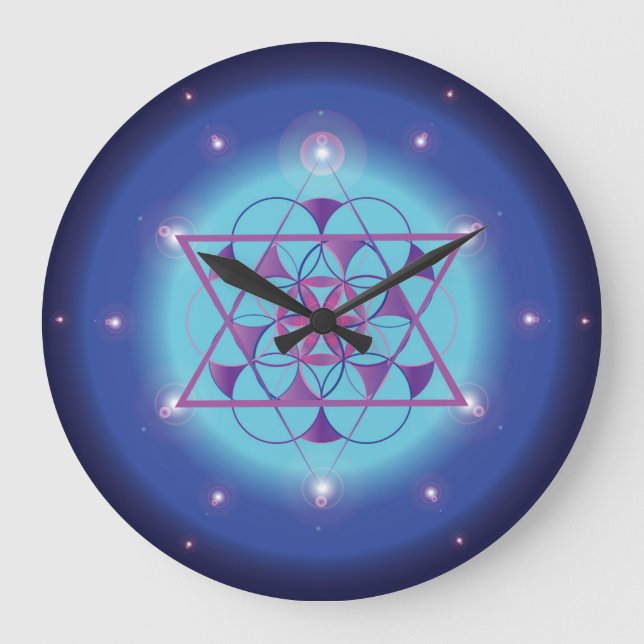 Hexagram, helig-geometri stor klocka (Framsida)