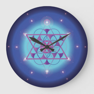 Hexagram sakral geometri stor klocka