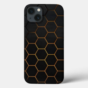 Hexagsvart och Guld Fodral-Mate iphone case