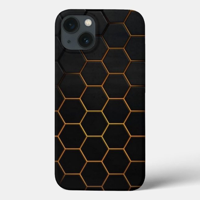 Hexagsvart och Guld Fodral-Mate iphone case (Baksida)