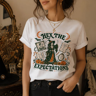 Hexar förväntningarna feministisk häxa Halloween T Shirt