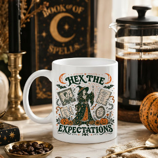 Hexar förväntningarna Häxig feministisk Halloween- Kaffemugg