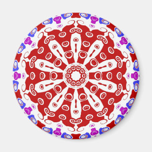 Hexen undertecknar rött magnet